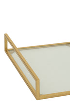 J-LINE SET VAN 2 DECORATIEVE DIENBLADEN IJZER/GLAS GOUDKLEURIG