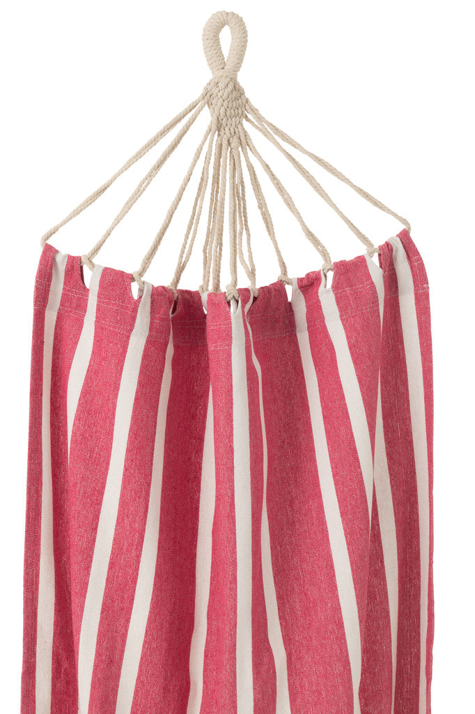 J-LINE HANGMAT STREPEN – KATOEN/POLYESTER ROZE/WIT