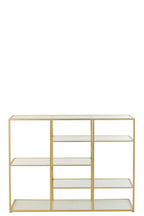 J-LINE CONSOLE IJZER/GLAS GOUDKLEURIG