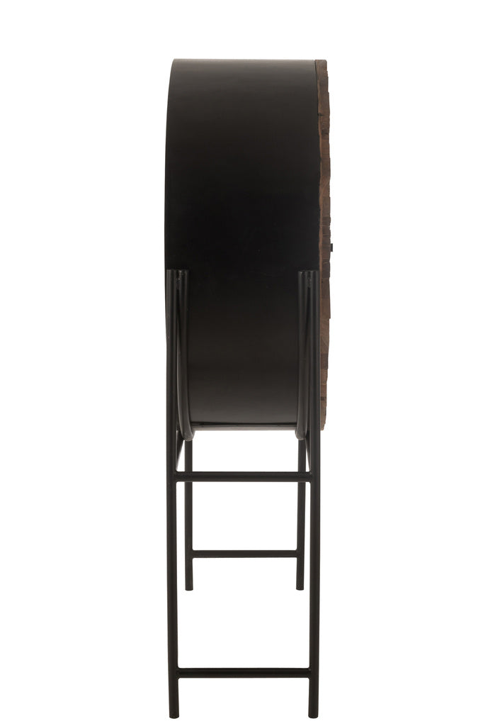 J-LINE BARKAST SHANIL GERECYCLEERD HOUT/MDF BRUIN/ZWART