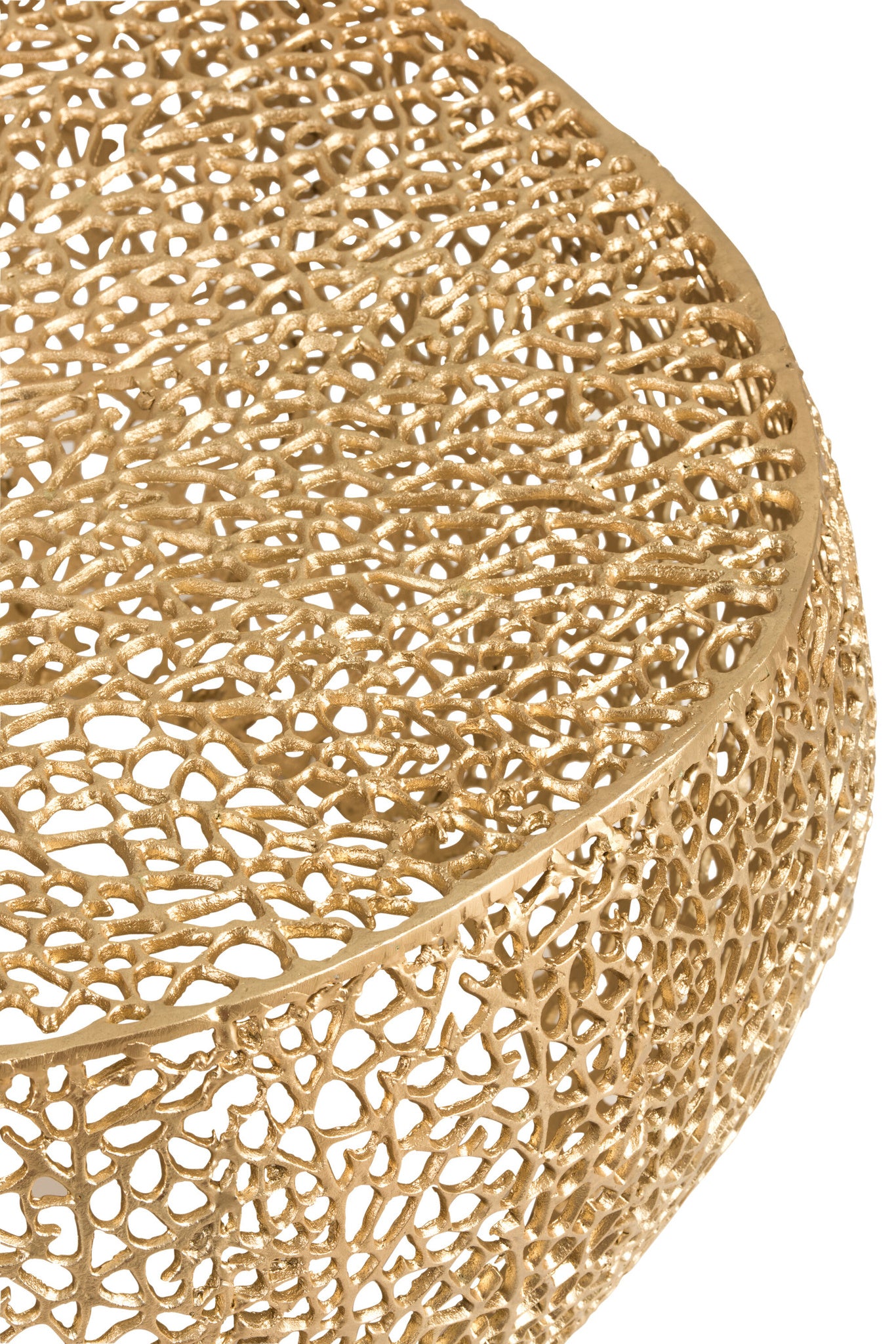 J-LINE SALONTAFEL ROND KORAALPATROON ALUMINIUM GOUD