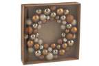 J-LINE KRANS KERSTBALLEN KUNSTSTOF BRUIN