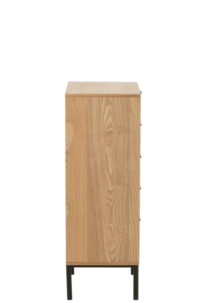 J-LINE KAST 5 LADEN MDF/METAAL NATUUR/ZWART