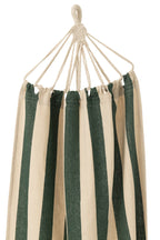 J-LINE HANGMAT GROTE STREPEN – KATOEN/POLYESTER DONKERGROEN/ECRU