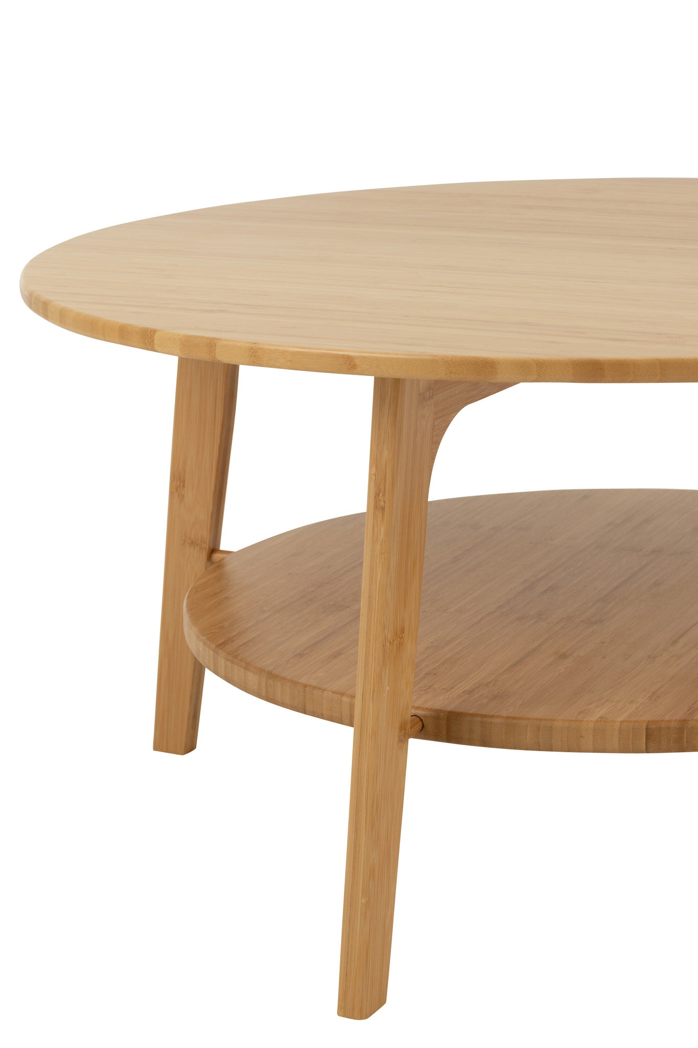 Bijzettafel Rond Bamboe Natuurlijk Groot