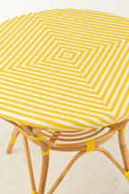 Eettafel rotan geel/wit