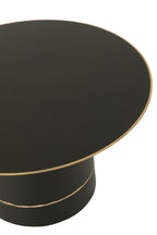 Salontafel Cyll-basis met gouden rand Ronde ijzeren zwarte/gouden kleur Klein