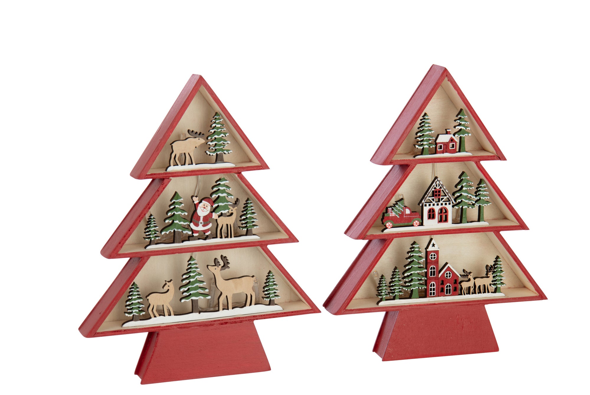 J-LINE BOOM LED TRIPLEX KERST ROOD ASSORTIMENT VAN 2