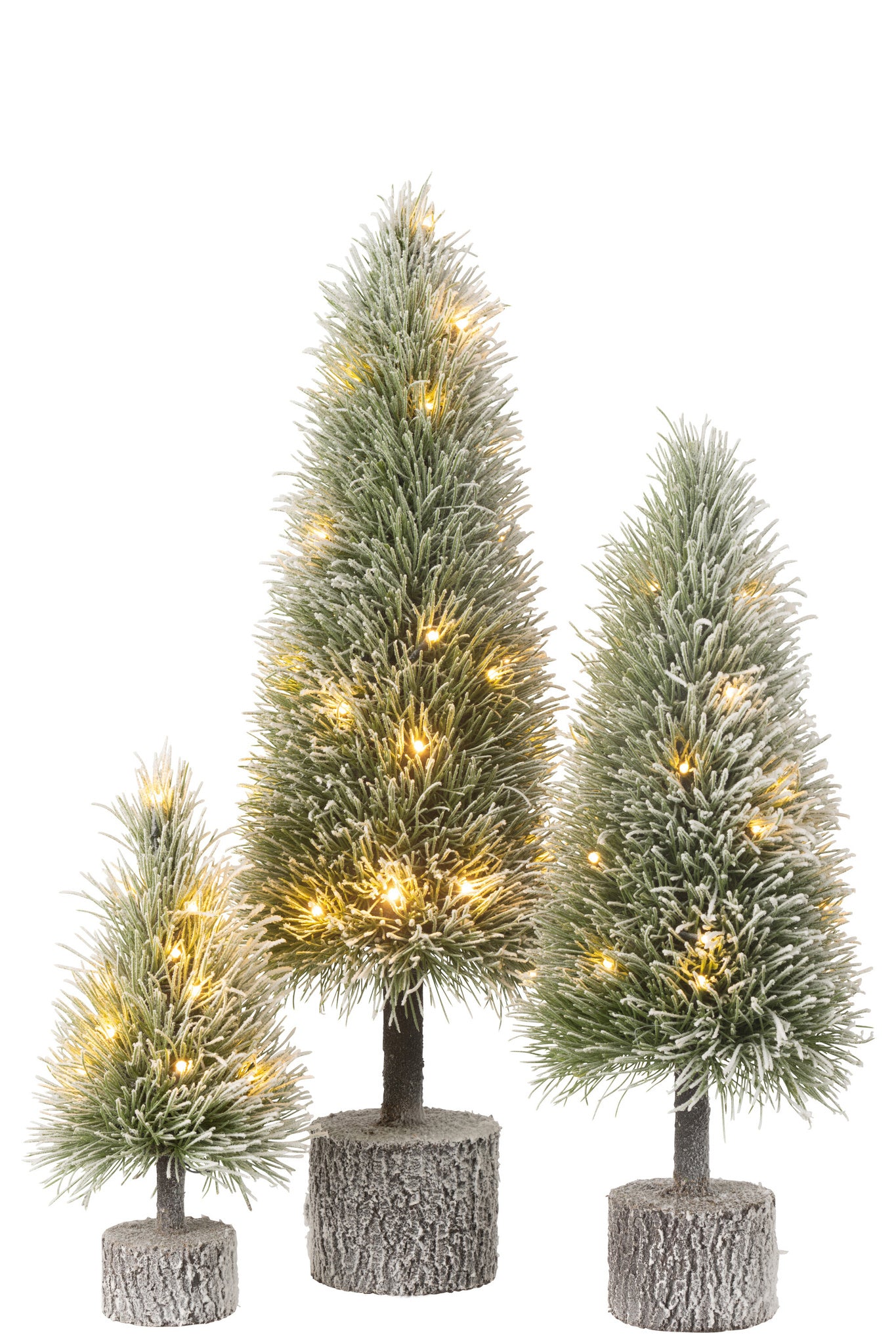   J-LINE KERSTBOOM B + LED KUNSTMATIGE SNEEUW GROEN GROOT