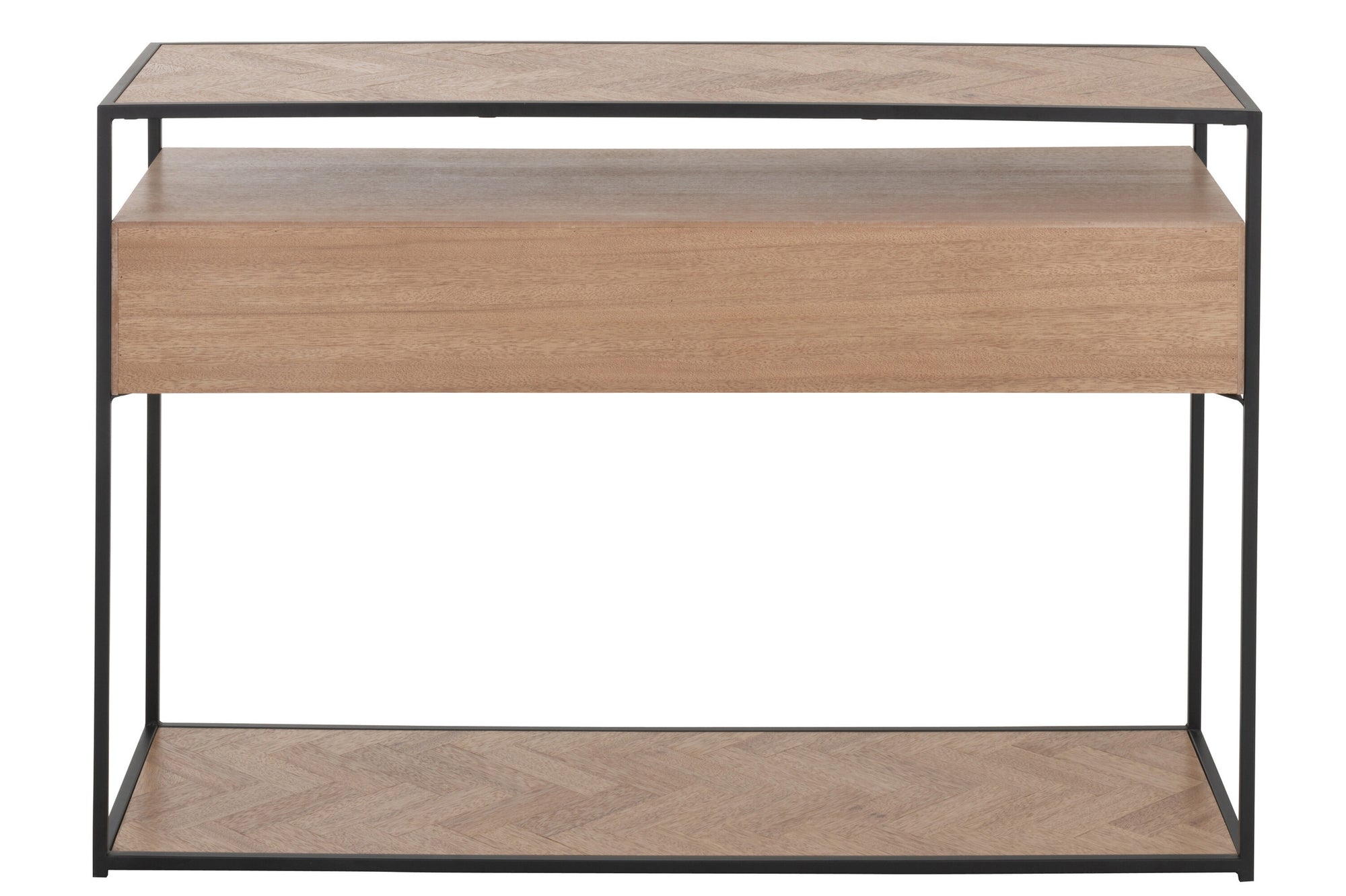 Console Zigzag 2 Laden Hout/Metaal Natuurlijk/Zwart