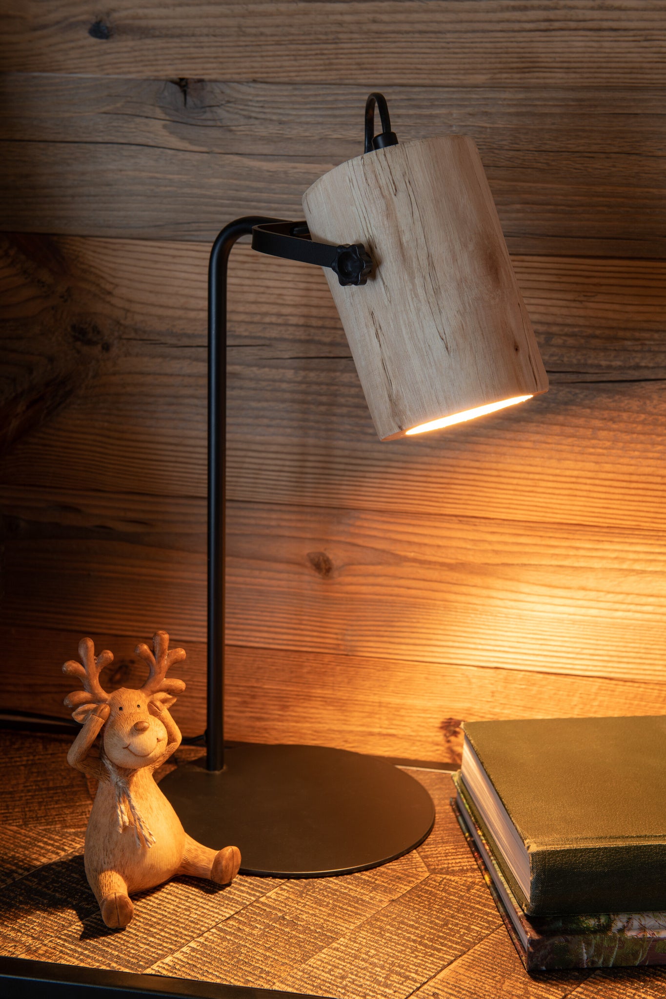 Bureaulamp Silas Berangan hout naturel