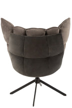 Relaxstoel met kussen op frame, textiel/metaal, grijs