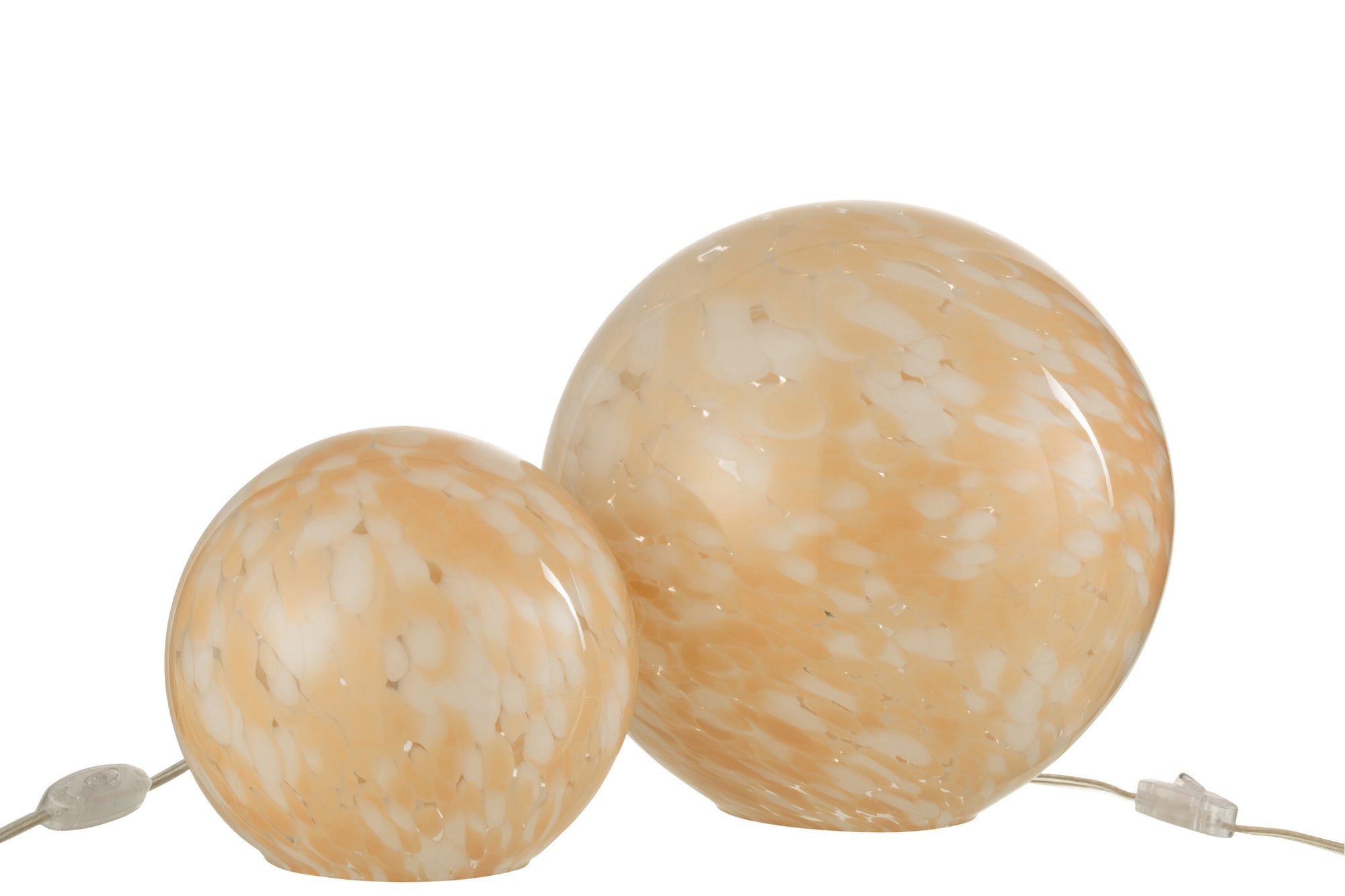 Ronde glazen lamp Melissa, beige, groot