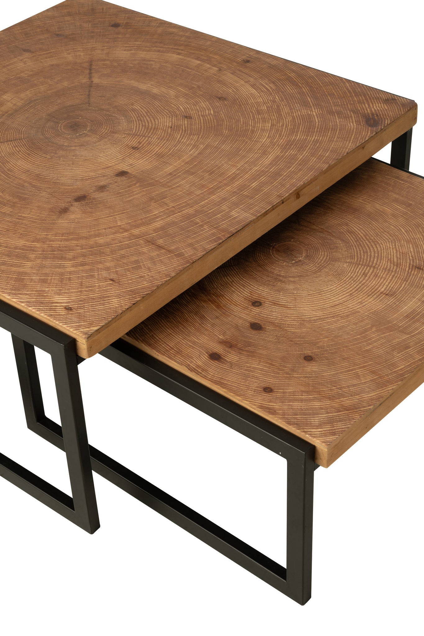 S/2 Salontafel Dos Mdf Natuurlijk/Zwart
