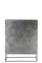 J-LINE KAST SHANIL 2-DEURS HOUT/IJZER NATUREL/GRIJS