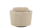 Draaibare loungefauteuil populierenhout/schuim beige