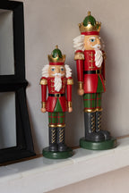 J-LINE NOTENKRAKER OP VOET LIMEPOEDER KERST ROOD/DONKERGROEN GROOT