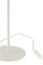 J-LINE TAFELLAMP METAAL/ROTAN WIT/NATUREL