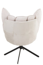 Relax-stoel met kussen op frame, textiel/metaal, beige