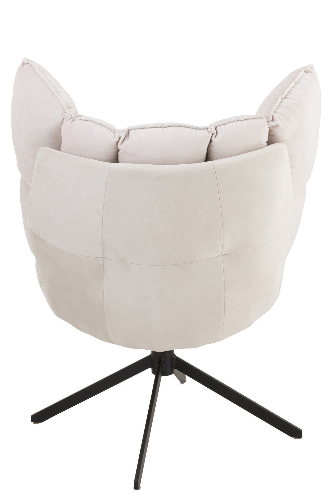 Relax-stoel met kussen op frame, textiel/metaal, beige