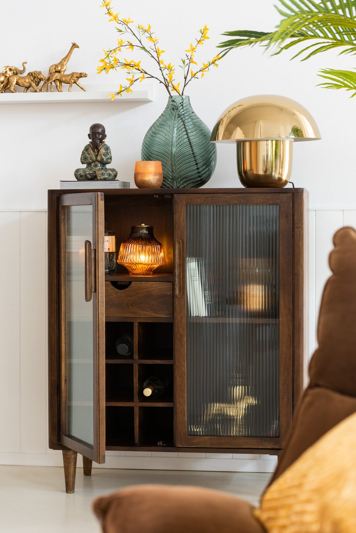 Lamp Paddenstoel Ijzer Goud Groot