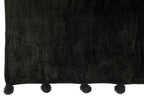 J-LINE PLAID MET POMPONS POLYESTER ZWART