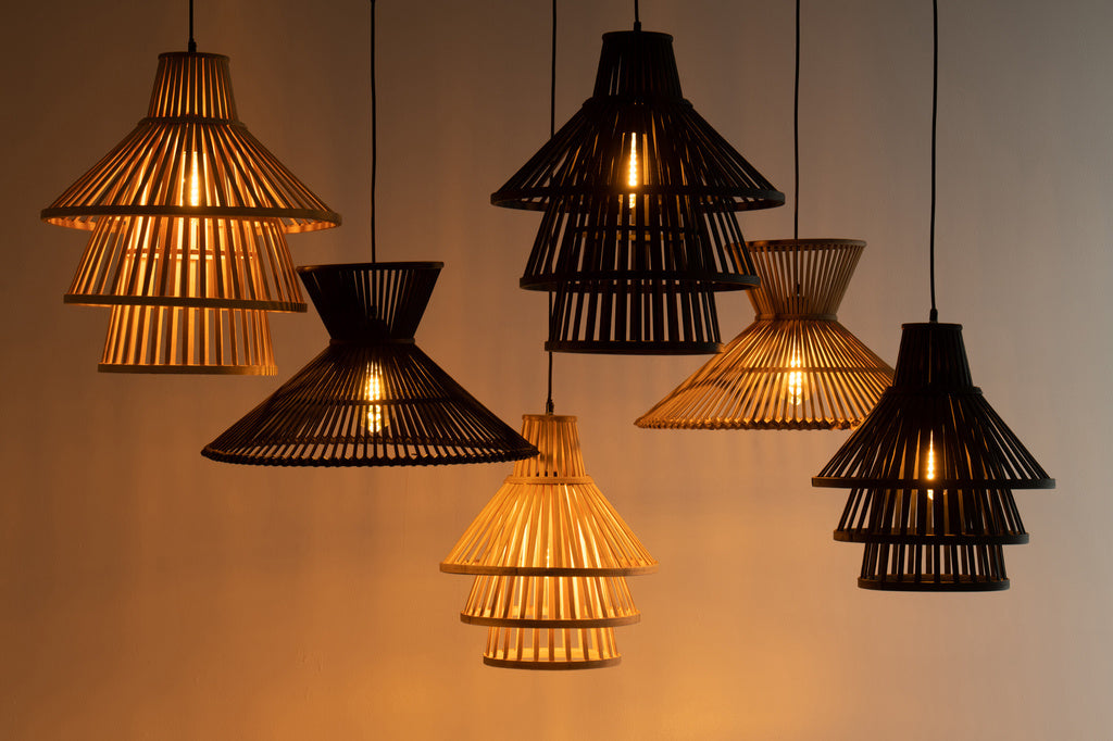 J-LINE HANGING LAMP LAYERS BAMBOO NATURAL LARGE