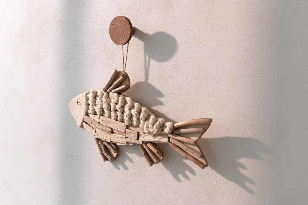 J-LINE HANGER VIS HOUT NATUREL GROOT