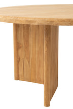 Ronde teakhouten tafel naturel