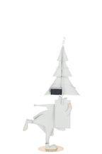  J-LINE KERSTMAN LED BOOM IJZER GOUDKLEURIG/WIT KLEIN