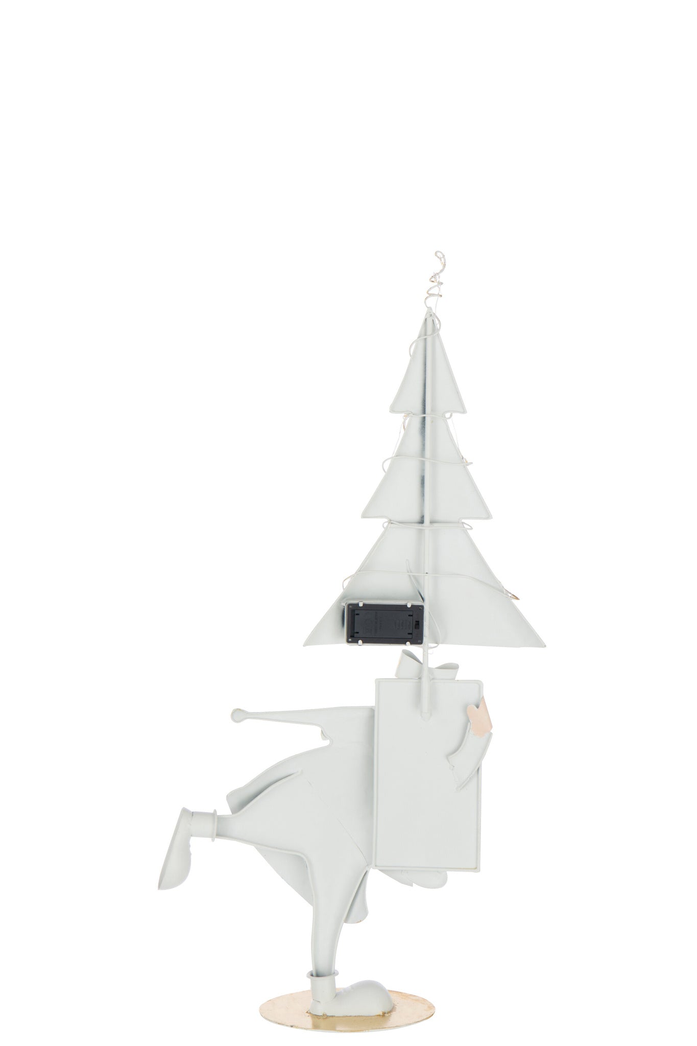  J-LINE KERSTMAN LED BOOM IJZER GOUDKLEURIG/WIT KLEIN