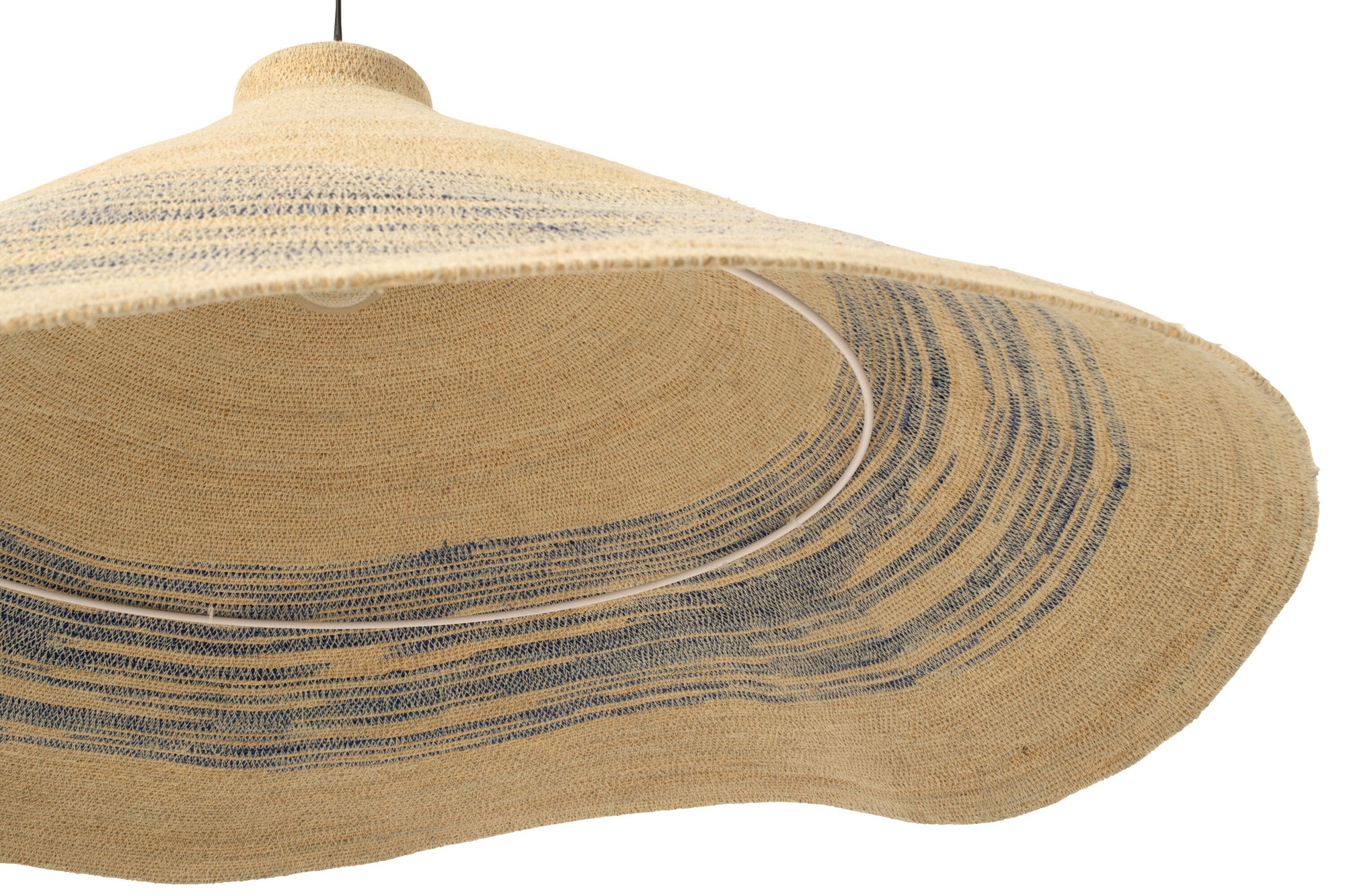 Plafondlamp Gestreept Zeegras Naturel/Blauw