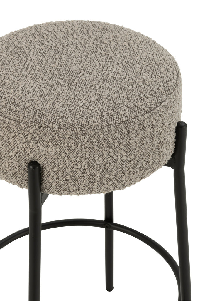 J-LINE BARKRUK BOUCLÉ TRIPLEX/POLYESTER GRIJS/ZWART