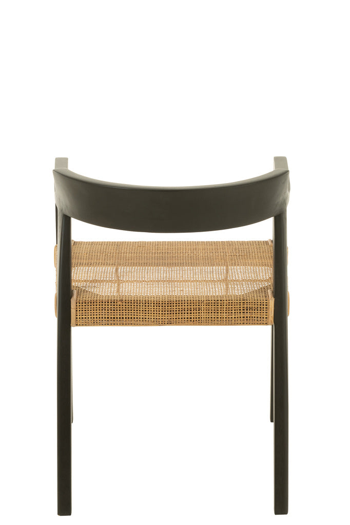 J-LINE STOEL EMMA TEAK ZWART/BRUIN