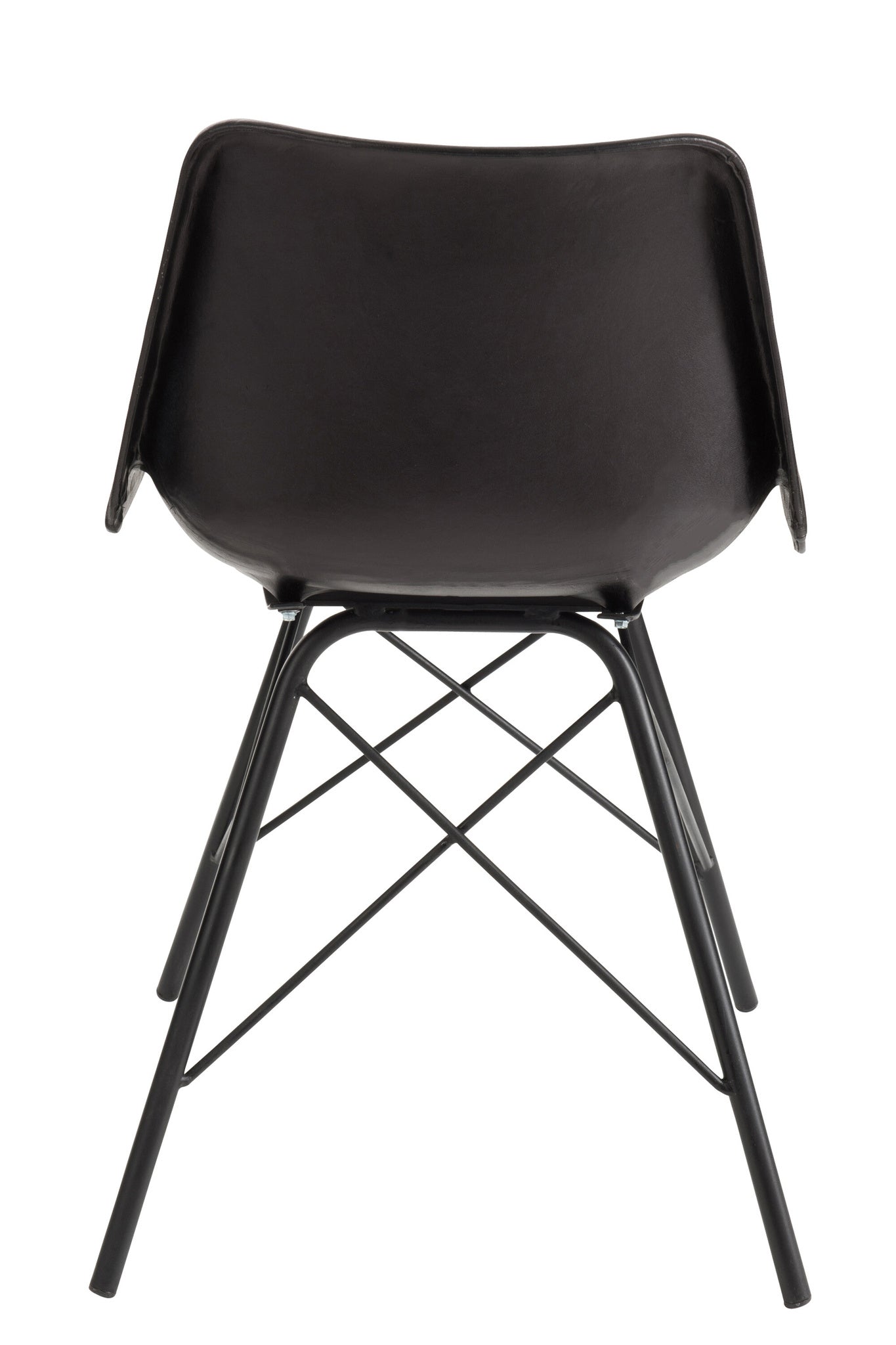 Stoel Loft leer/metaal zwart