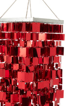 Lampenkap voor kroonluchter, vierkant, pvc, rood, middelgroot