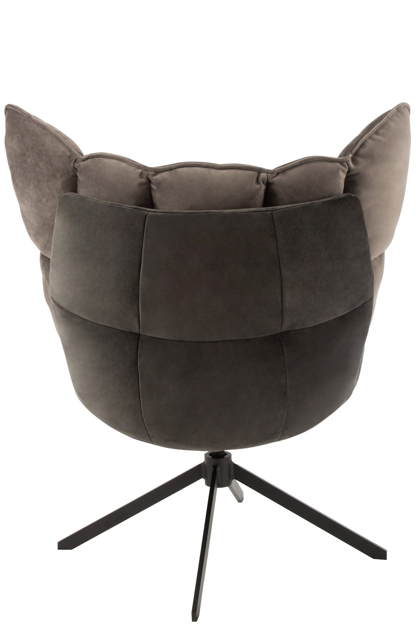 Relaxstoel met kussen op frame, textiel/metaal, grijs