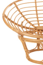 Stoel Roni met kussen, rotan naturel/wit