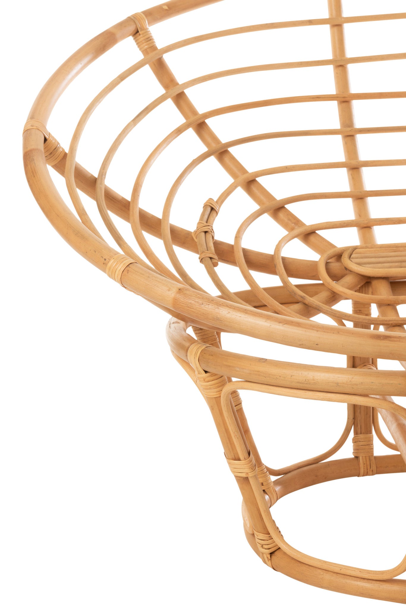 Stoel Roni met kussen, rotan naturel/wit