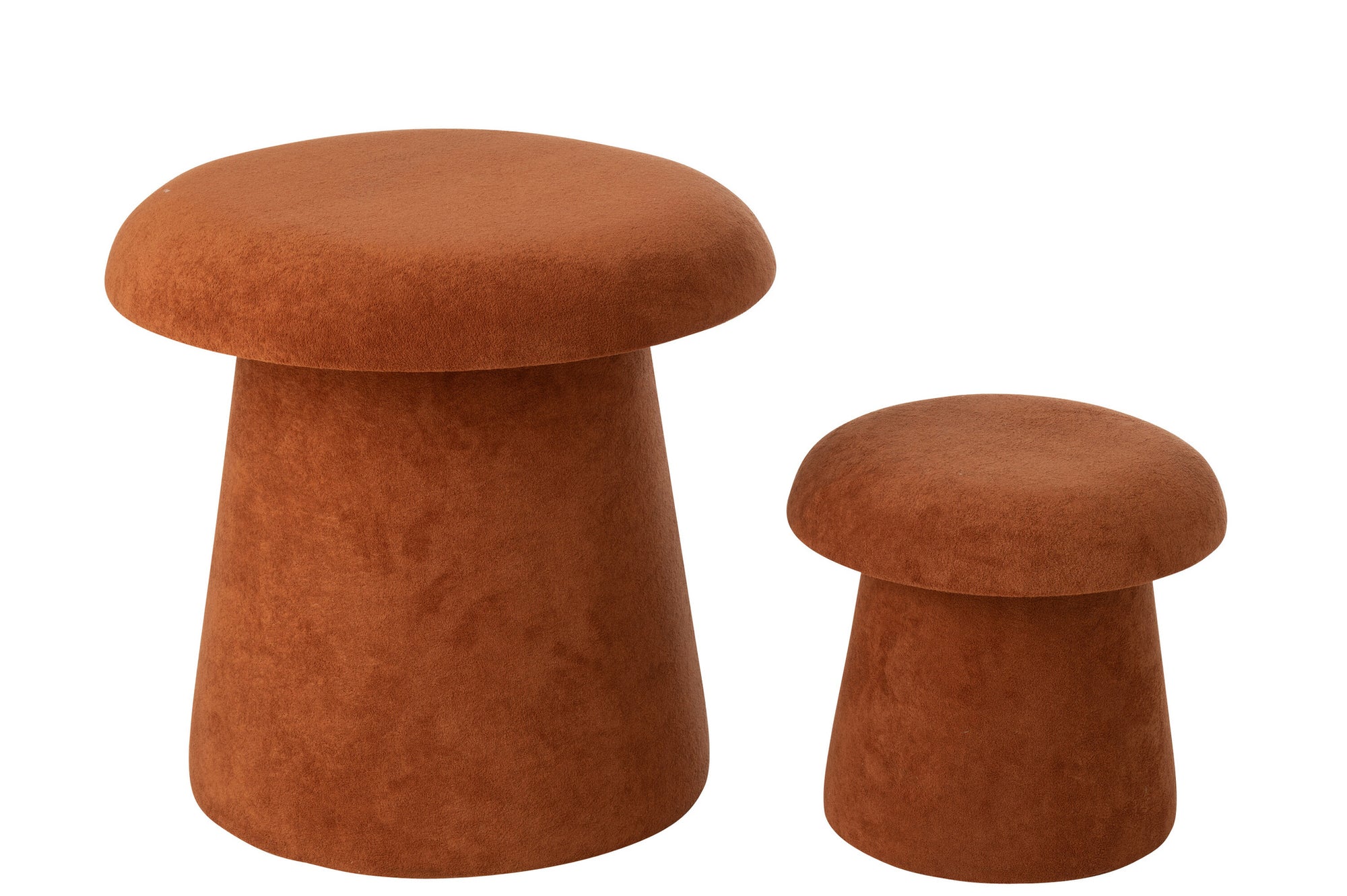 Set van 2 paddenstoelkrukjes MDF terracotta