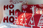 Kussen Sneeuwvlokken Polyester Rood/Wit