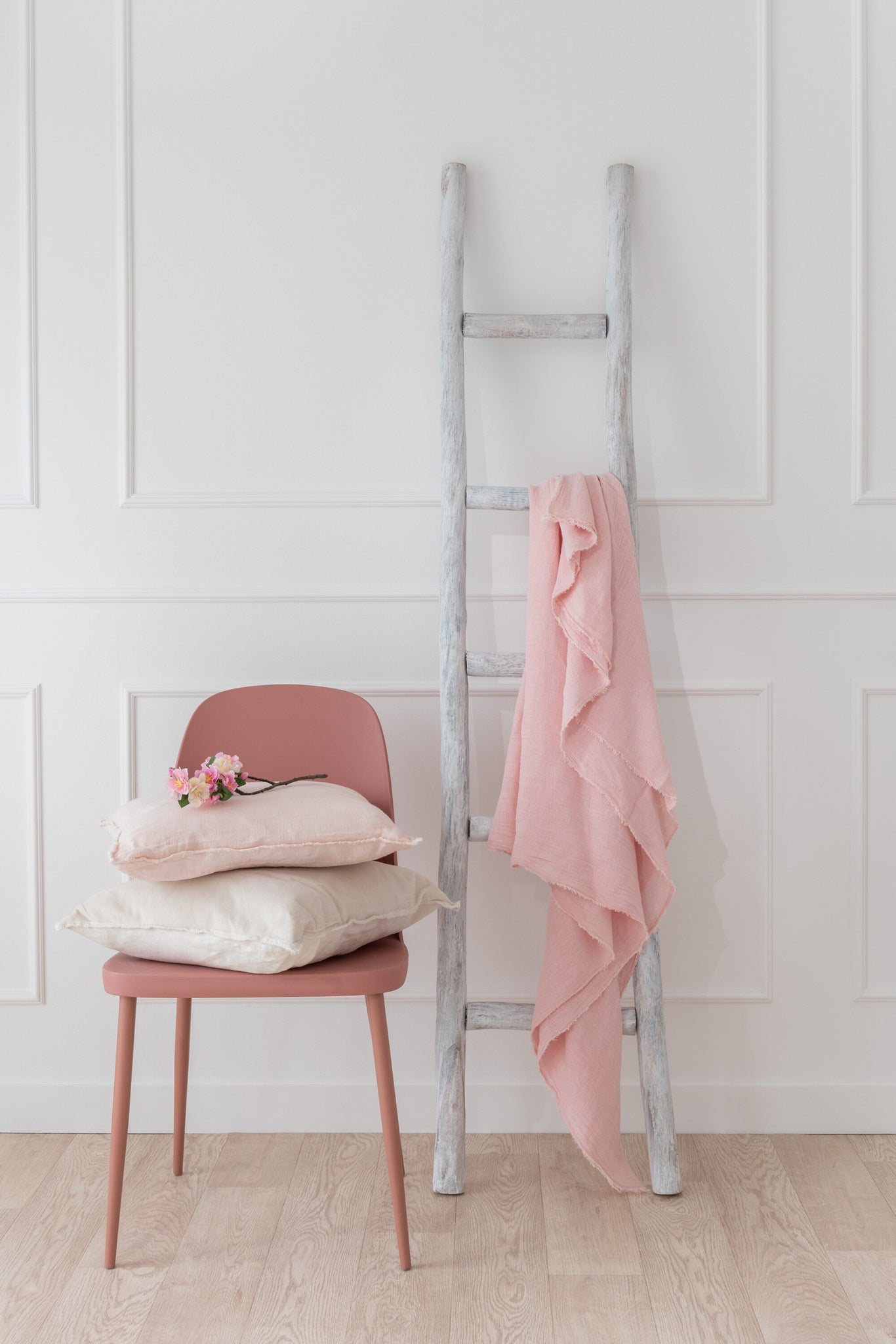 Gooi Stonewashed Linnen Roze