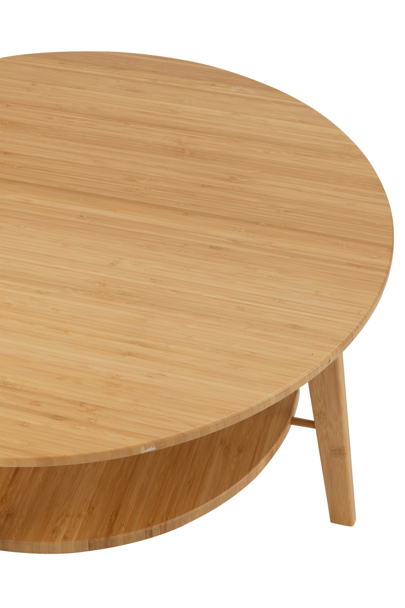 Bijzettafel Rond Bamboe Natuurlijk Groot