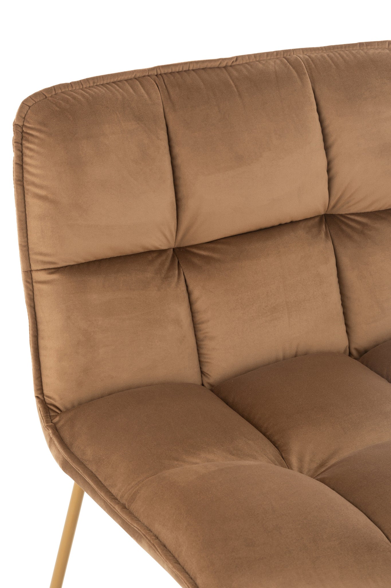 Loungefauteuil Lisa Metaal/Textiel Bruin