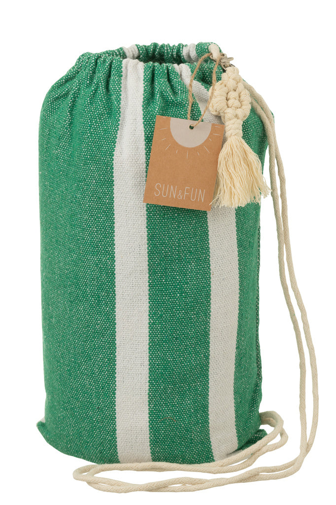 J-LINE HANGMAT STREPEN – KATOEN/POLYESTER DONKERGROEN/WIT