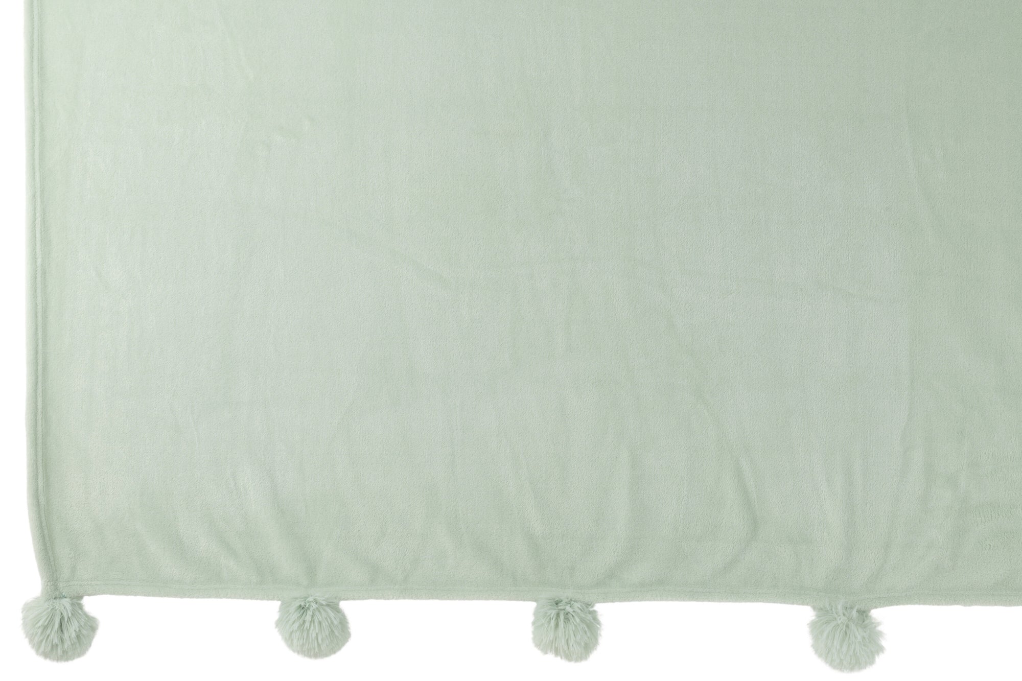 J-LINE PLAID POMPOM POLYESTER LICHTGROEN
