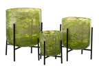 J-LINE WINDLICHT OP STANDAARD – GLAS/IJZER MARMER GROEN LARGE