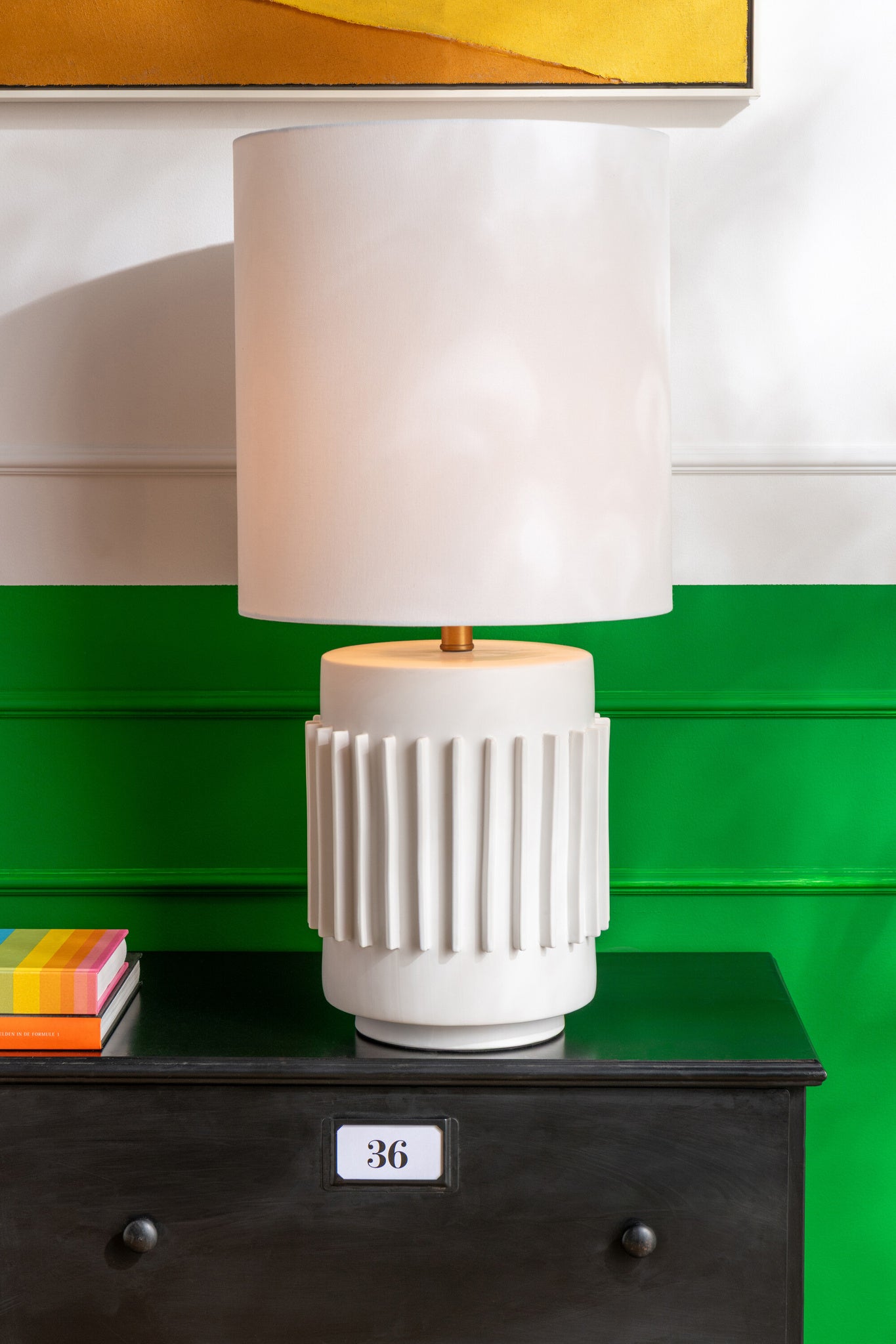 Witte keramische tafellamp