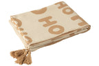 J-LINE DEKEN HOHOHO POLYESTER WIT/BEIGE