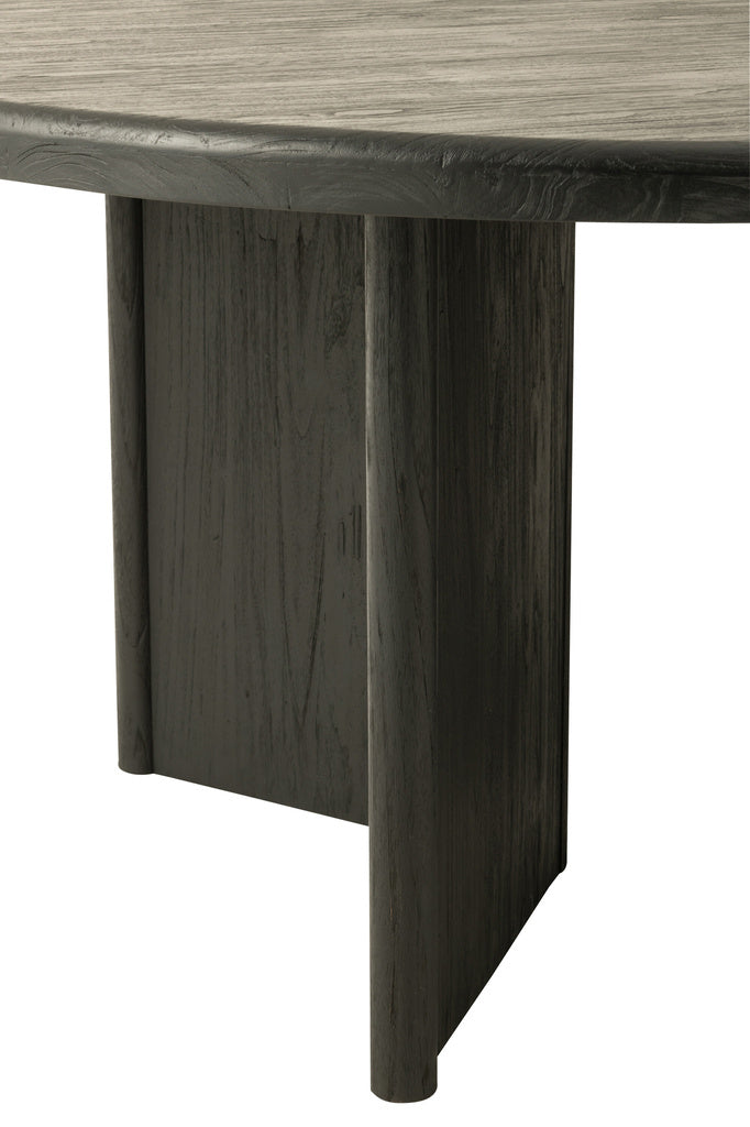 J-LINE RONDE TAFEL TEAKHOUT ZWART
